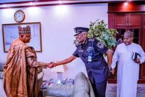 Vice President Kashim Shetima decorates new Acting Inspector General of Police, DIG Kayode Egbetokun