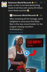 Cook-A-Thon: Hilda Baci Breaks Another Guinness World Record